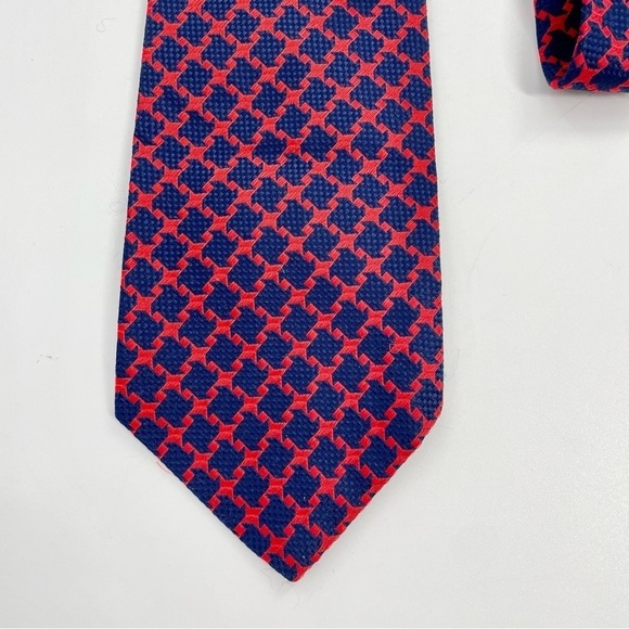 Vintage Christian Dior Navy Blue and Red Knit Power Old Money Quiet Luxury Tie - Picture 9 of 12